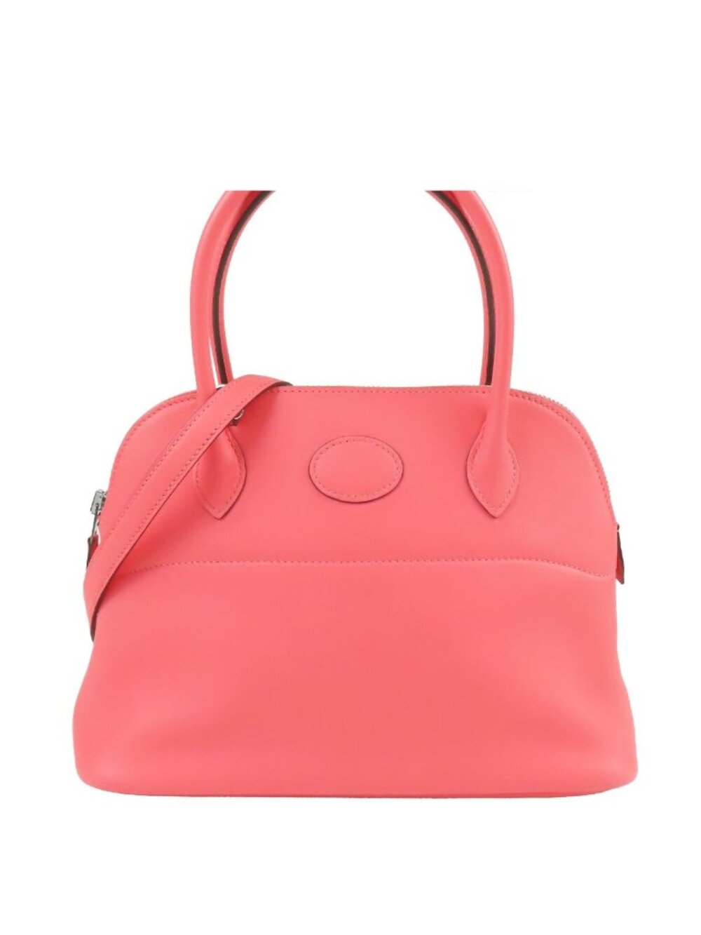 Hermes Bolide 27 Rose Azalea Silver Swift 2-Way Shoulder Bag